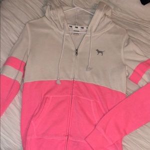 VS PINK pink and white zip up! 💗